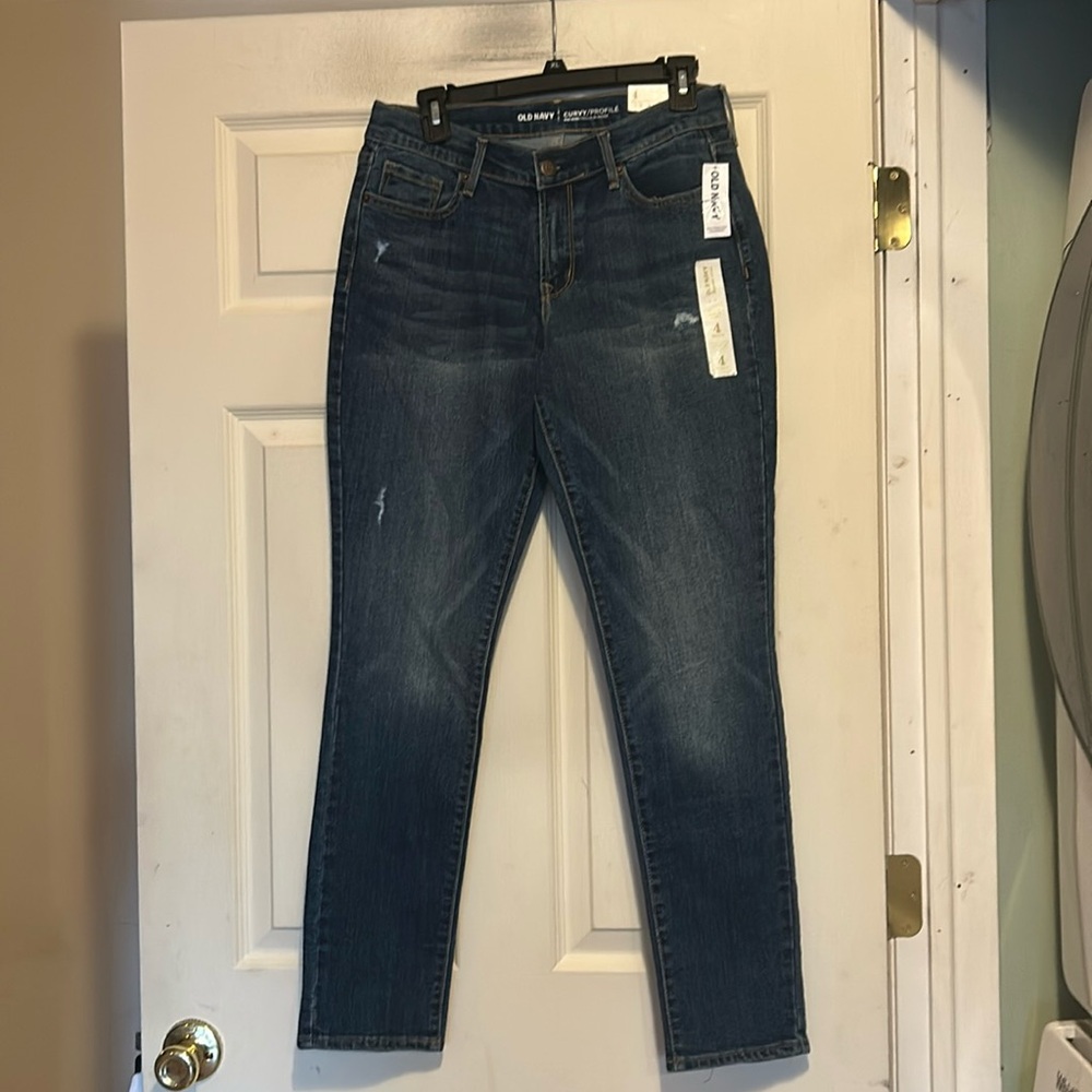 Old Navy Mid-Rise Curvy Skinny Jeans Size 4 Blue Denim Streetwear